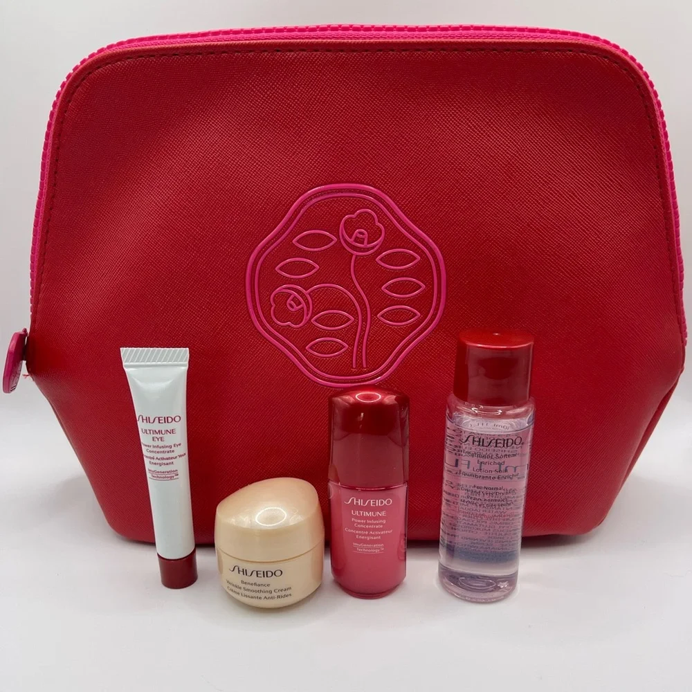Shiseido Makeup Bag And Travel Size Skincare New